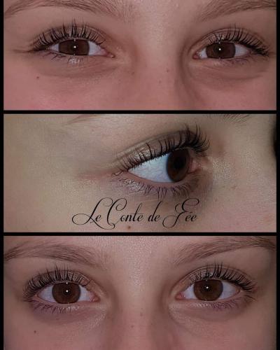 Réhaussement de cils + soin lash botox + teinture de cils Après 